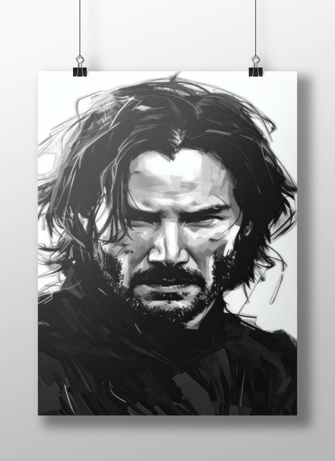 John Wick (from the John Wick franchise) Main Subject: John Wick (from the John Wick franchise) Matte BoizzBoard rigid print