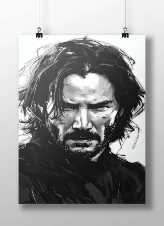 John Wick (from the John Wick franchise) Main Subject: John Wick (from the John Wick franchise) Matte BoizzBoard rigid print