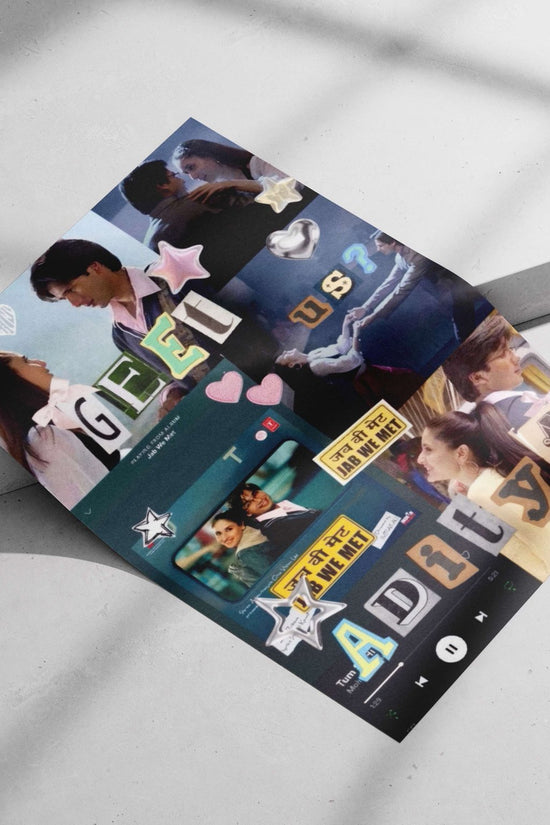The Bollywood film "Jab We Met" Main Subject: The Bollywood film "Jab We Met" Matte poster print — Bollywood wall art India