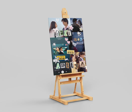 Jab We Met Geet & Aditya Collage Poster – Bollywood Couple Aesthetic Wall Art | Vintage Love Scrapbook Print