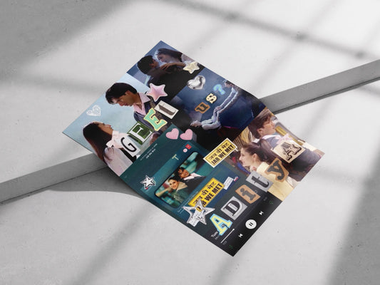 Jab We Met Geet & Aditya Collage Poster – Bollywood Couple Aesthetic Wall Art | Vintage Love Scrapbook Print