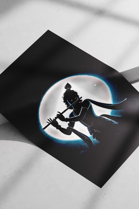 Lord Krishna (Hindu deity) Main Subject: Lord Krishna (Hindu deity) Matte poster print — Sanatan wall art India | PosterBoizz