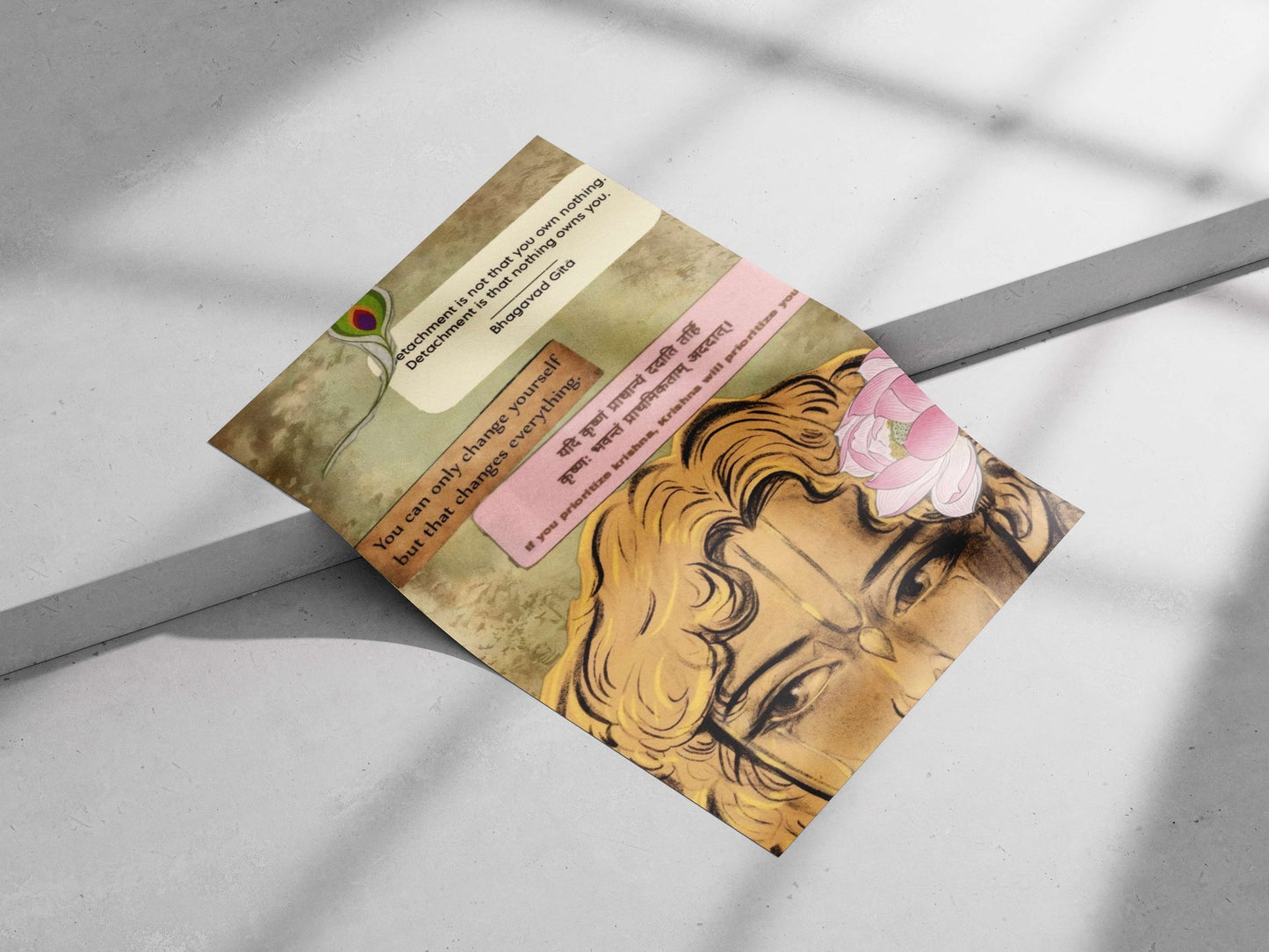 Krishna and Bhagavad Gita Main Subject: Krishna and Bhagavad Gita Matte poster print — Sanatan wall art India | PosterBoizz