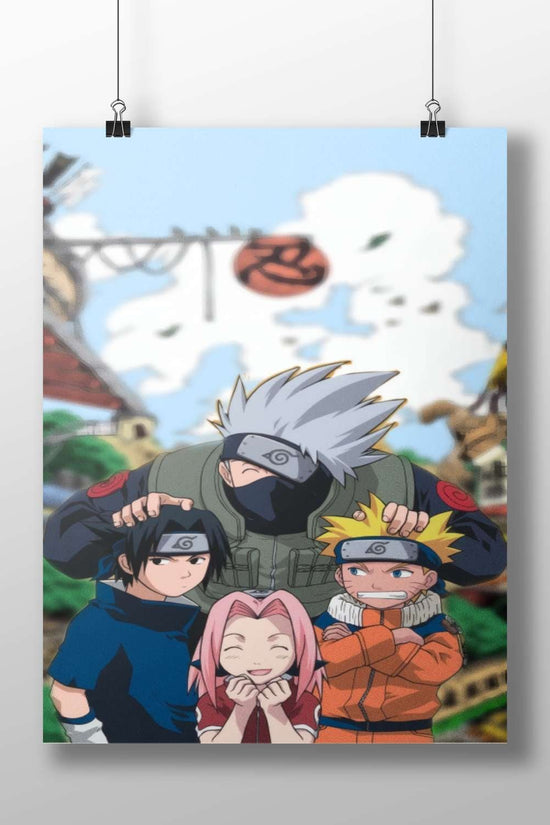 Kakashi Hatake, Sasuke Uchiha, Sakura Haruno, and Naruto Uzumaki from the Naruto franchise Main Subject: Kakashi Hatake,