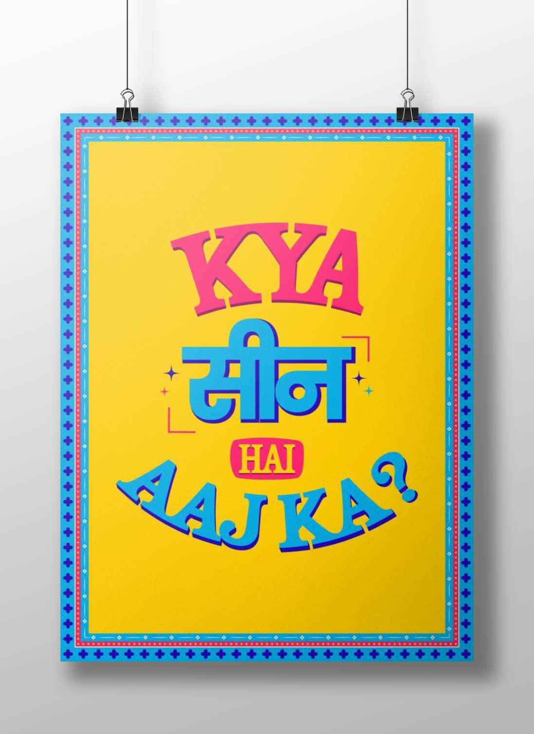 Dil Chahta Hai (2001) Dil Chahta Hai Playful Pop Art Hindi Text Poster – Vibrant
