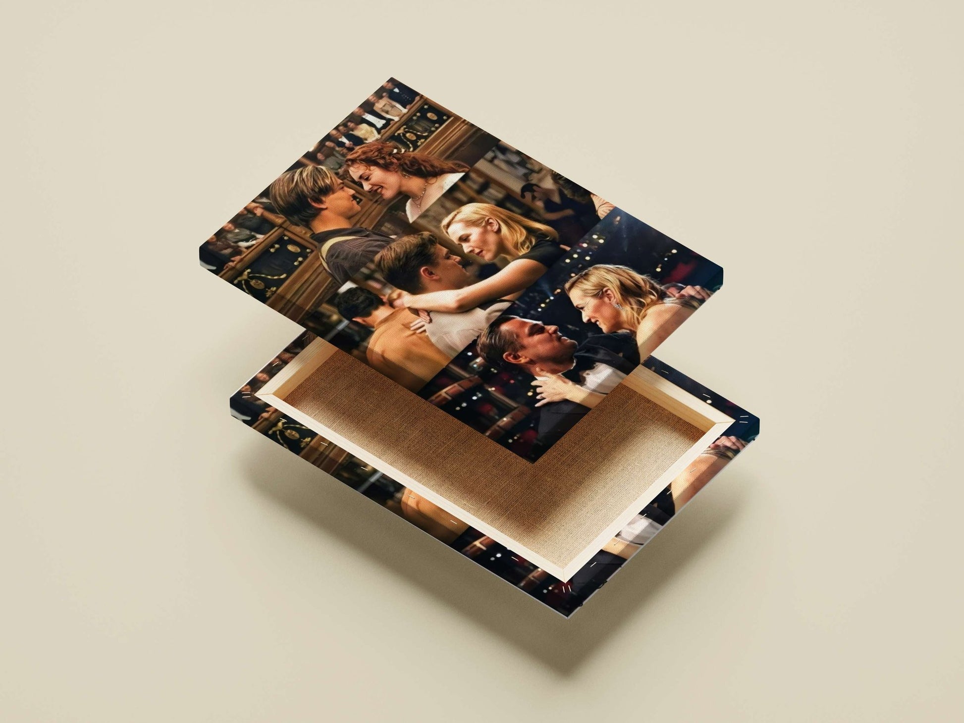 Romantic scenes from the "Titanic" and "The Notebook" movie franchises. Main Subject: Romantic scenes from the "Titanic" and
