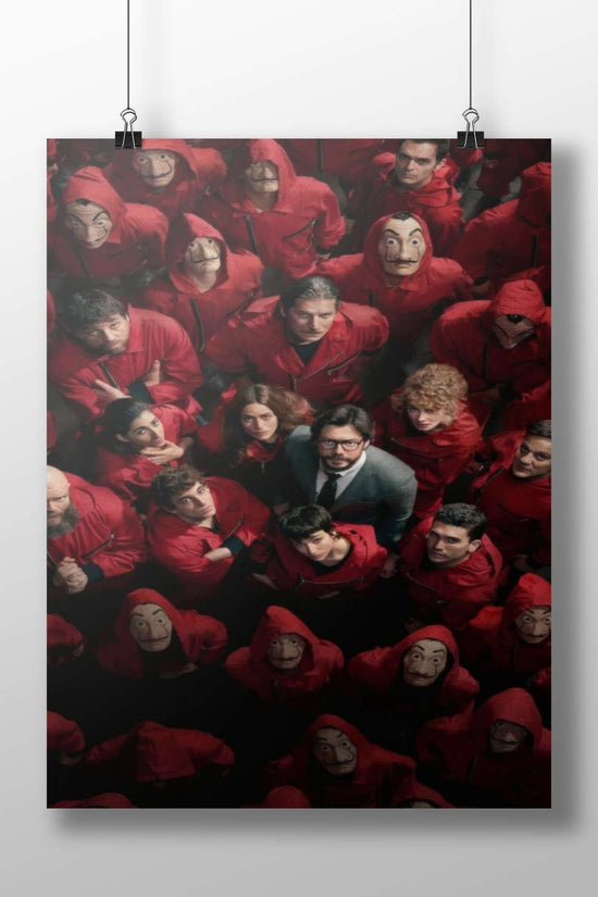 The characters from the Spanish television series "Money Heist" (La Casa de Papel). Main Subject: The characters from the