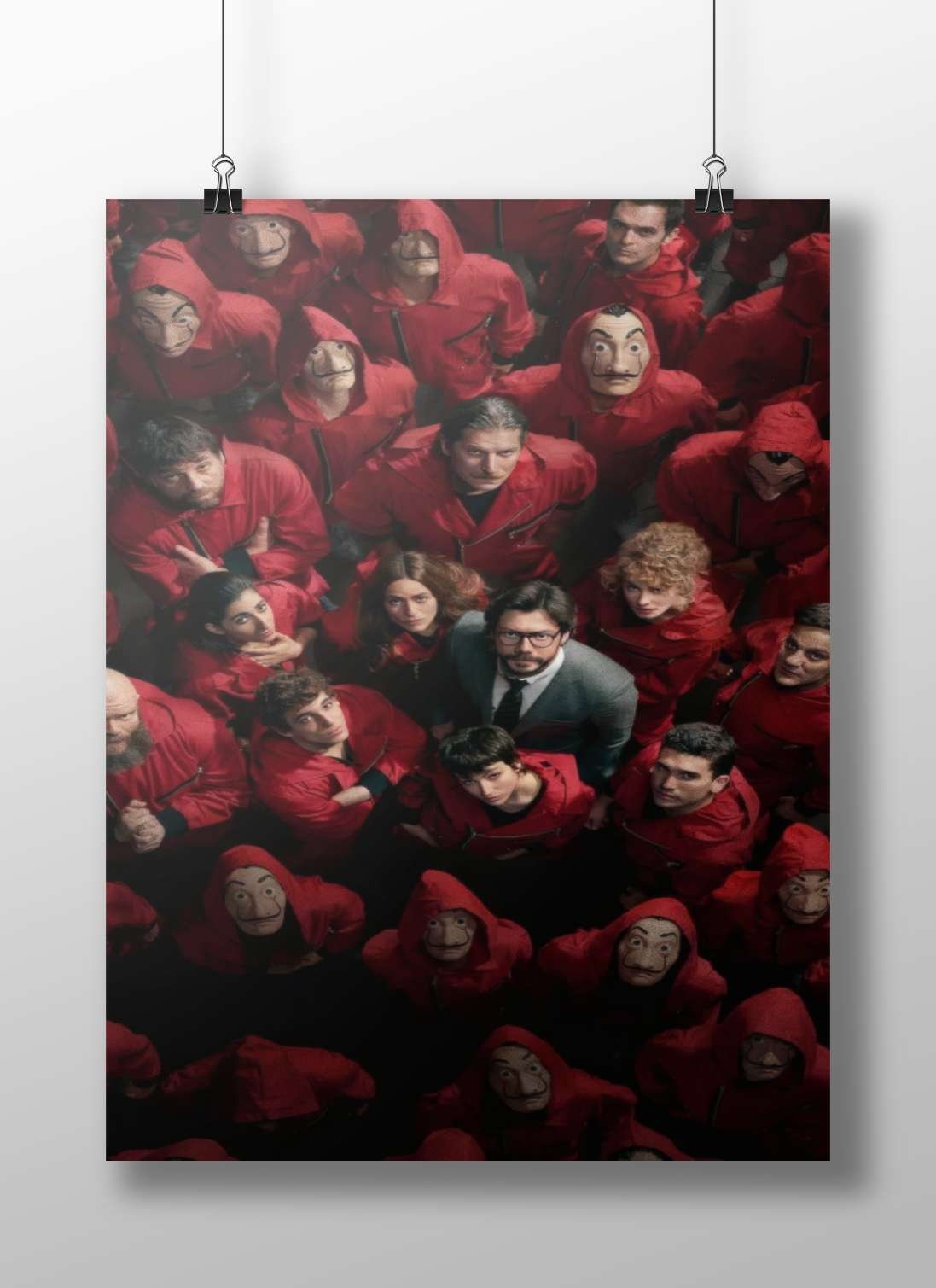 The characters from the Spanish television series "Money Heist" (La Casa de Papel). Main Subject: The characters from the