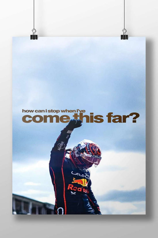 Max Verstappen High-Contrast Digital Photography Motivational Poster – F1 Race Victory Podium Wall Art