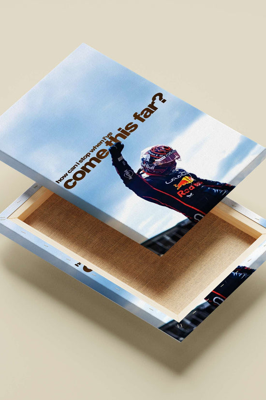 Max Verstappen High-Contrast Digital Photography Motivational Poster – F1 Race Victory Podium Wall Art