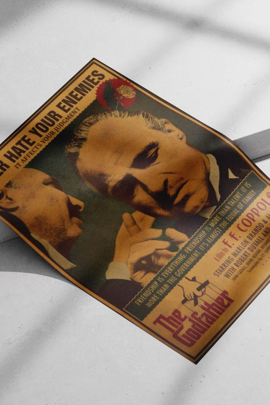 The Godfather (film franchise) directed by F.F. Coppola, starring Marlon Brando & Al Pacino. Main Subject: The Godfather