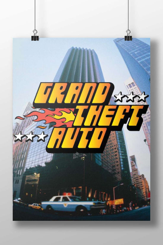 Grand Theft Auto Urban Edgy Pop Art Poster – Game Lovers' Dream Wall Decor