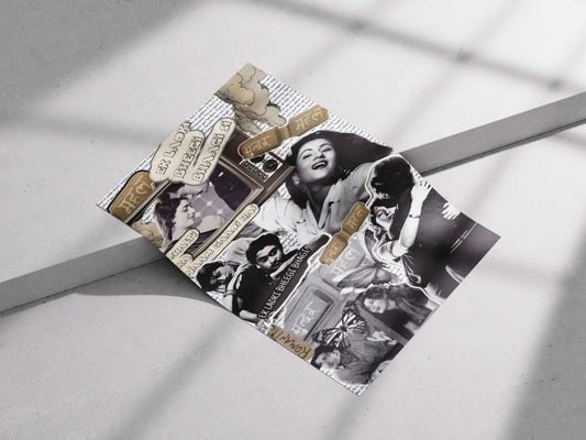 Madhubala Vintage Collage Poster – Ek Ladki Bheegi Bhaagi Si Retro Bollywood Wall Art | Chalte Ka Naam Gaadi Aesthetic Print