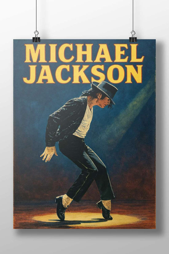 Michael Jackson Moonwalk Iconic Stage Pose Poster – Thriller Album Vintage Lithograph Wall Art