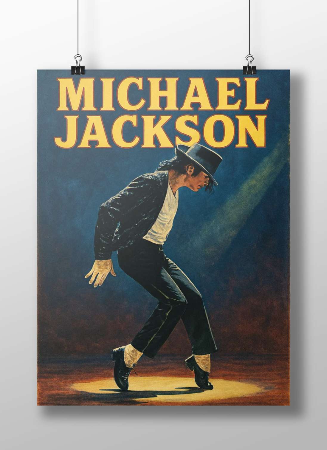 Michael Jackson Moonwalk Iconic Stage Pose Poster – Thriller Album Vintage Lithograph Wall Art
