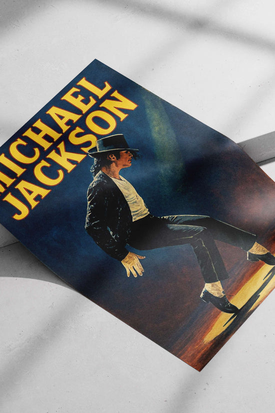 Michael Jackson Moonwalk Iconic Stage Pose Poster – Thriller Album Vintage Lithograph Wall Art