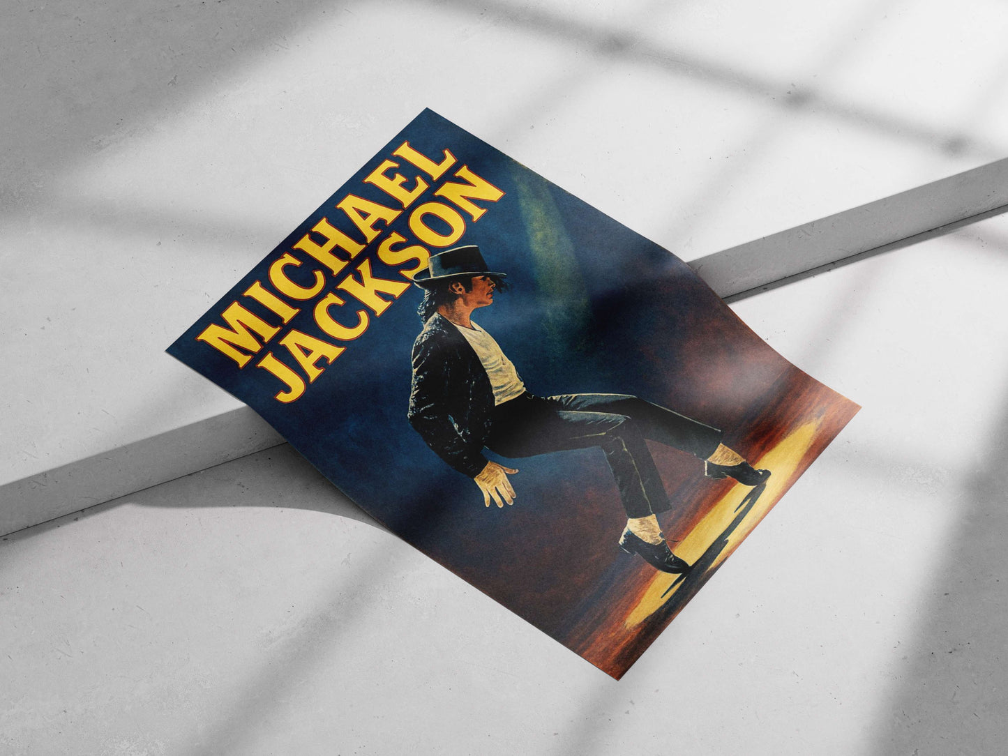 Michael Jackson Moonwalk Iconic Stage Pose Poster – Thriller Album Vintage Lithograph Wall Art
