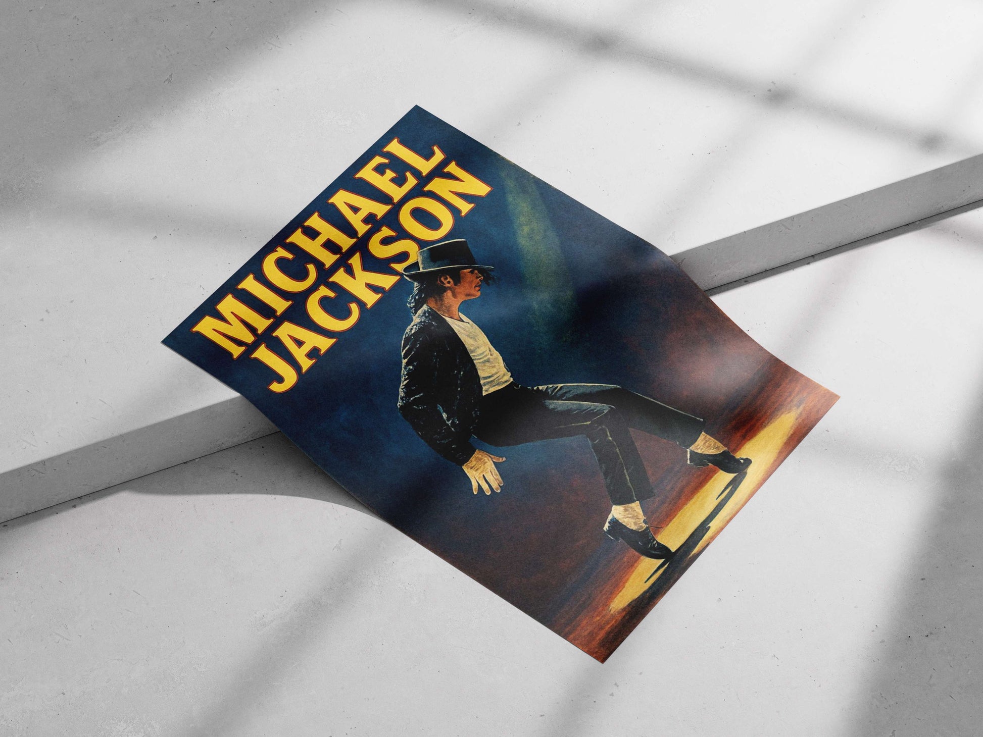 Michael Jackson Moonwalk Iconic Stage Pose Poster – Thriller Album Vintage Lithograph Wall Art