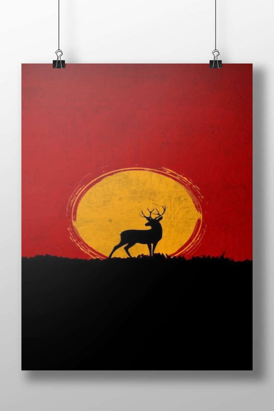 Stag Vintage Matte BoizzBoard rigid print — Art wall art India | PosterBoizz