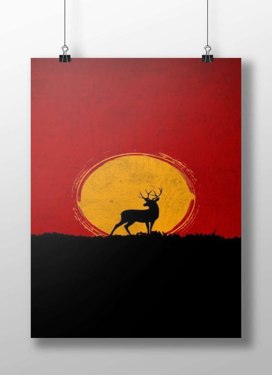Stag Vintage Matte BoizzBoard rigid print — Art wall art India | PosterBoizz