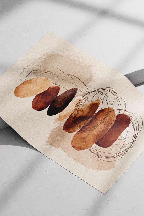 Stacked Ovals with Line Elements Main Subject: Stacked Ovals with Line Elements Matte poster print — Art wall art India |