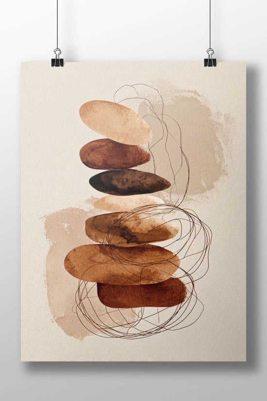 Stacked Ovals with Line Elements Main Subject: Stacked Ovals with Line Elements Matte BoizzBoard rigid print — Art wall art