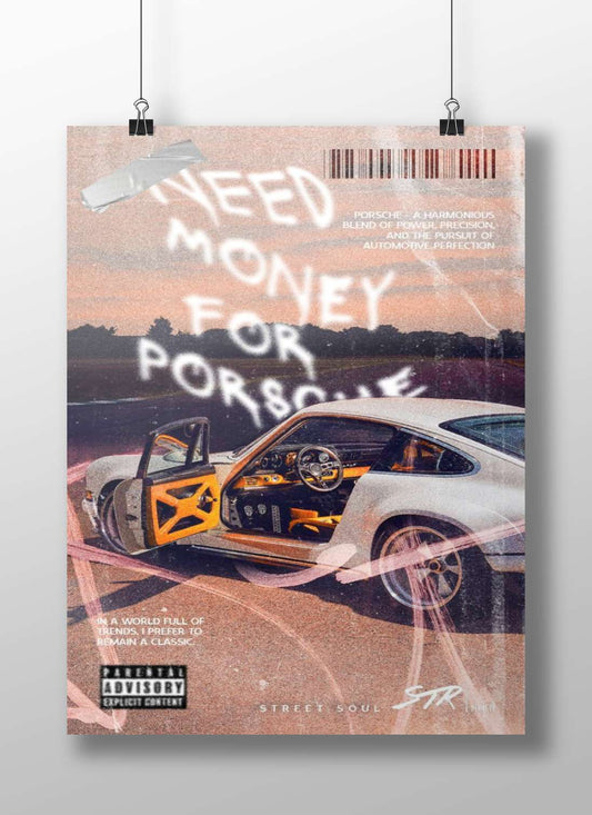Street Soul (album) Porsche 911 Classic Sports Car Sunset Road Digital Collage – Nostalgic Automotive
