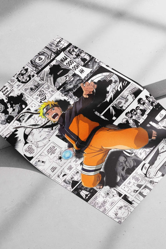 Naruto Uzumaki from the Naruto franchise. Main Subject: Naruto Uzumaki from the Naruto franchise. Matte poster print — Anime