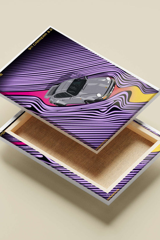 Porsche 911 Carrera 3.2 (gray) Porsche 911 Carrera 3.2 Vibrant Tunnel Pop Art Poster –