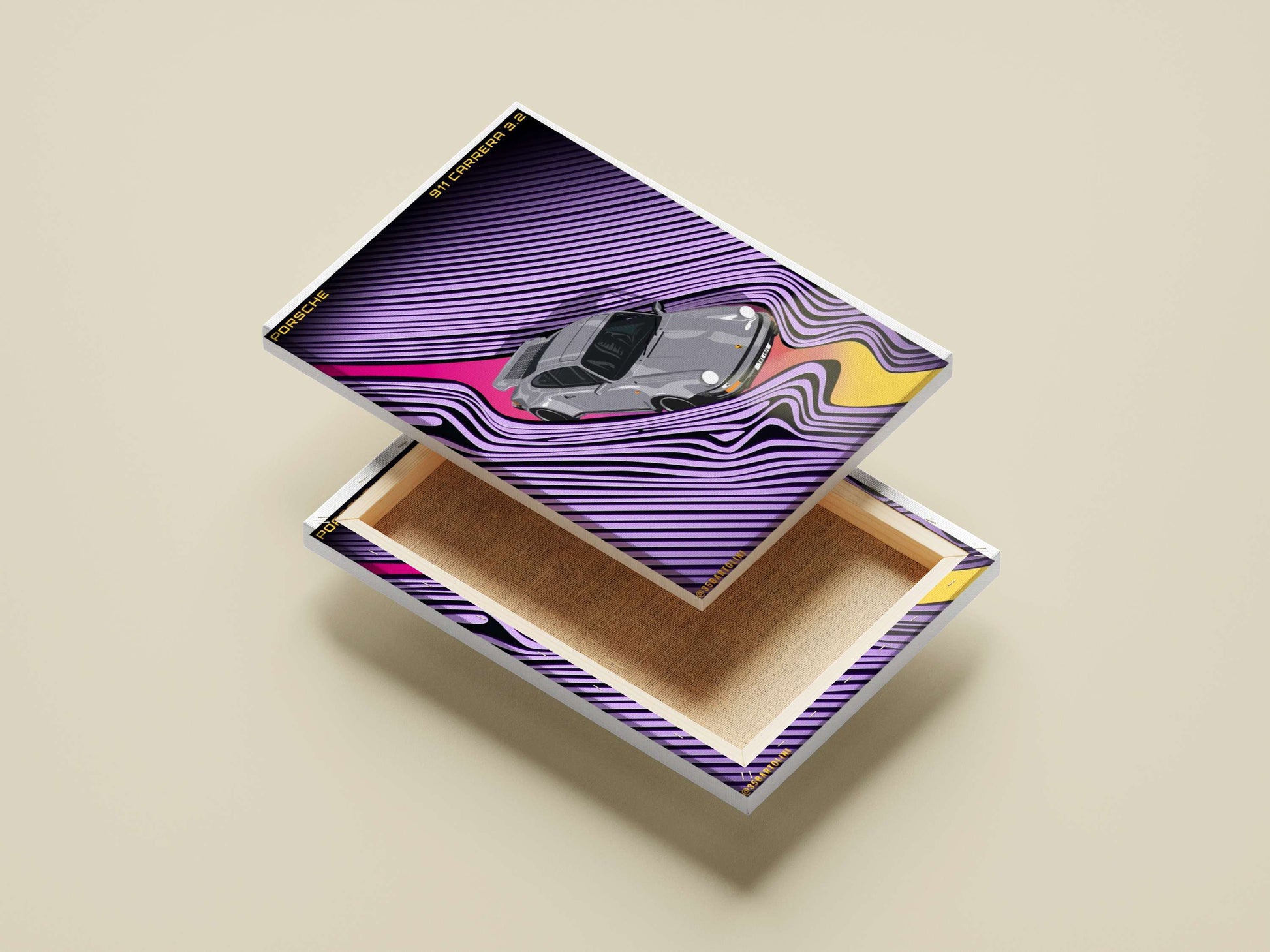 Porsche 911 Carrera 3.2 (gray) Porsche 911 Carrera 3.2 Vibrant Tunnel Pop Art Poster –