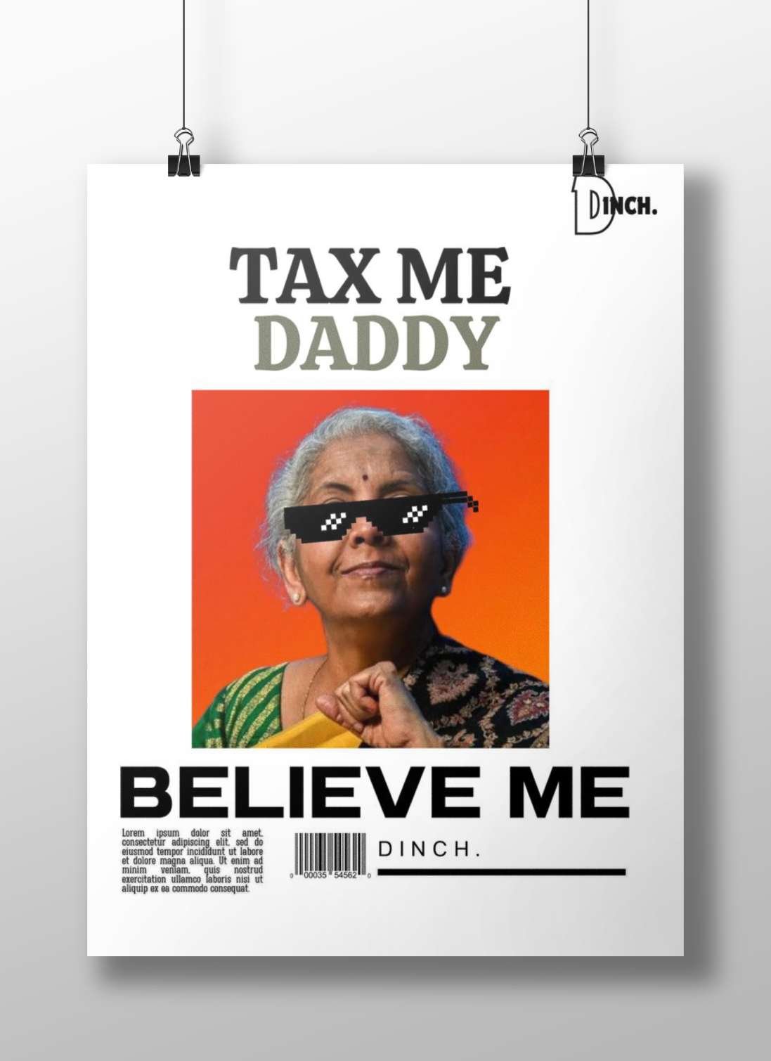 An elderly South Asian woman wearing traditional Indian attire and pixelated sunglasses. Main Subject: An elderly South