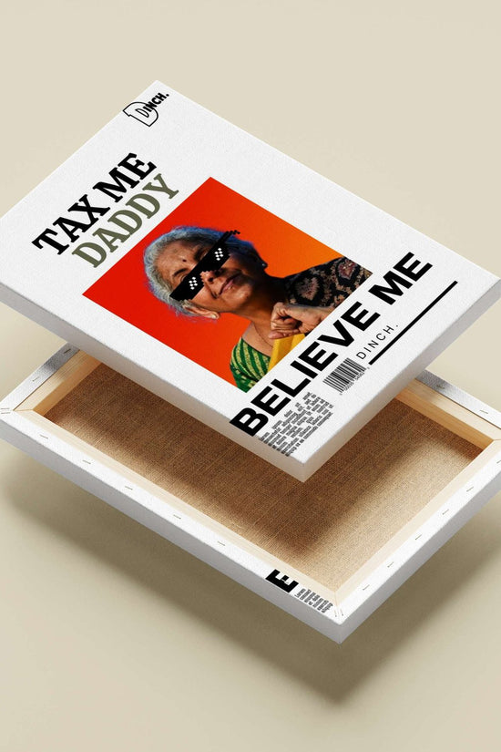 An elderly South Asian woman wearing traditional Indian attire and pixelated sunglasses. Main Subject: An elderly South