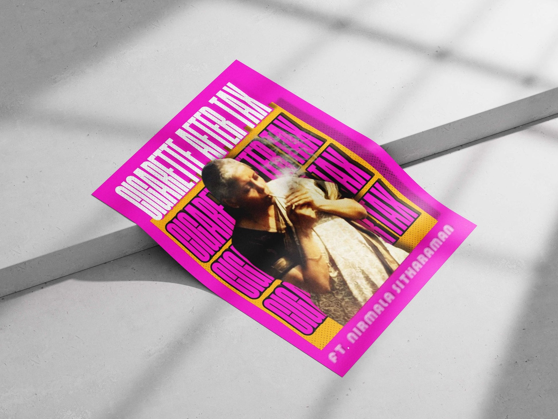 Nirmala Sitharaman smoking a cigarette Main Subject: Nirmala Sitharaman smoking a cigarette Matte poster print — Bollywood