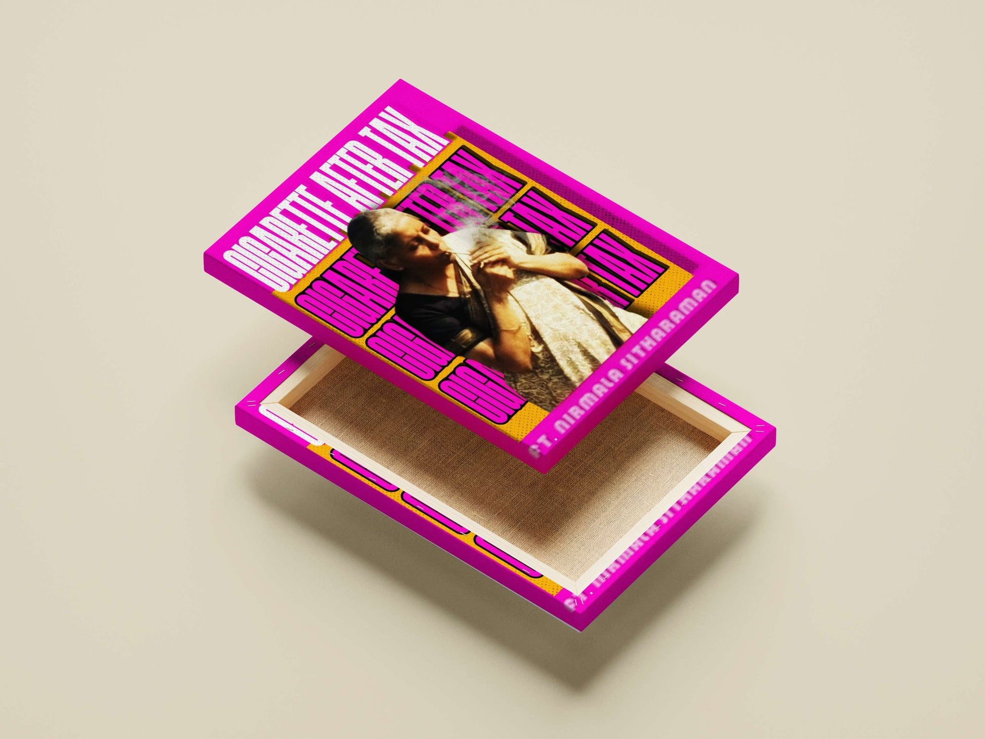 Nirmala Sitharaman smoking a cigarette Main Subject: Nirmala Sitharaman smoking a cigarette Canvas wall art — Bollywood wall