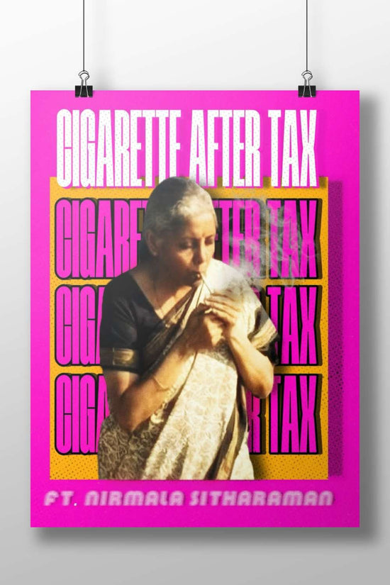 Nirmala Sitharaman smoking a cigarette Main Subject: Nirmala Sitharaman smoking a cigarette Matte BoizzBoard rigid print —