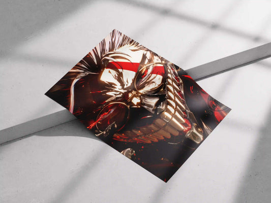 One Piece Roronoa Zoro Flame & Skull Epic Anime Poster - Swordsman of the Straw Hats Art Print
