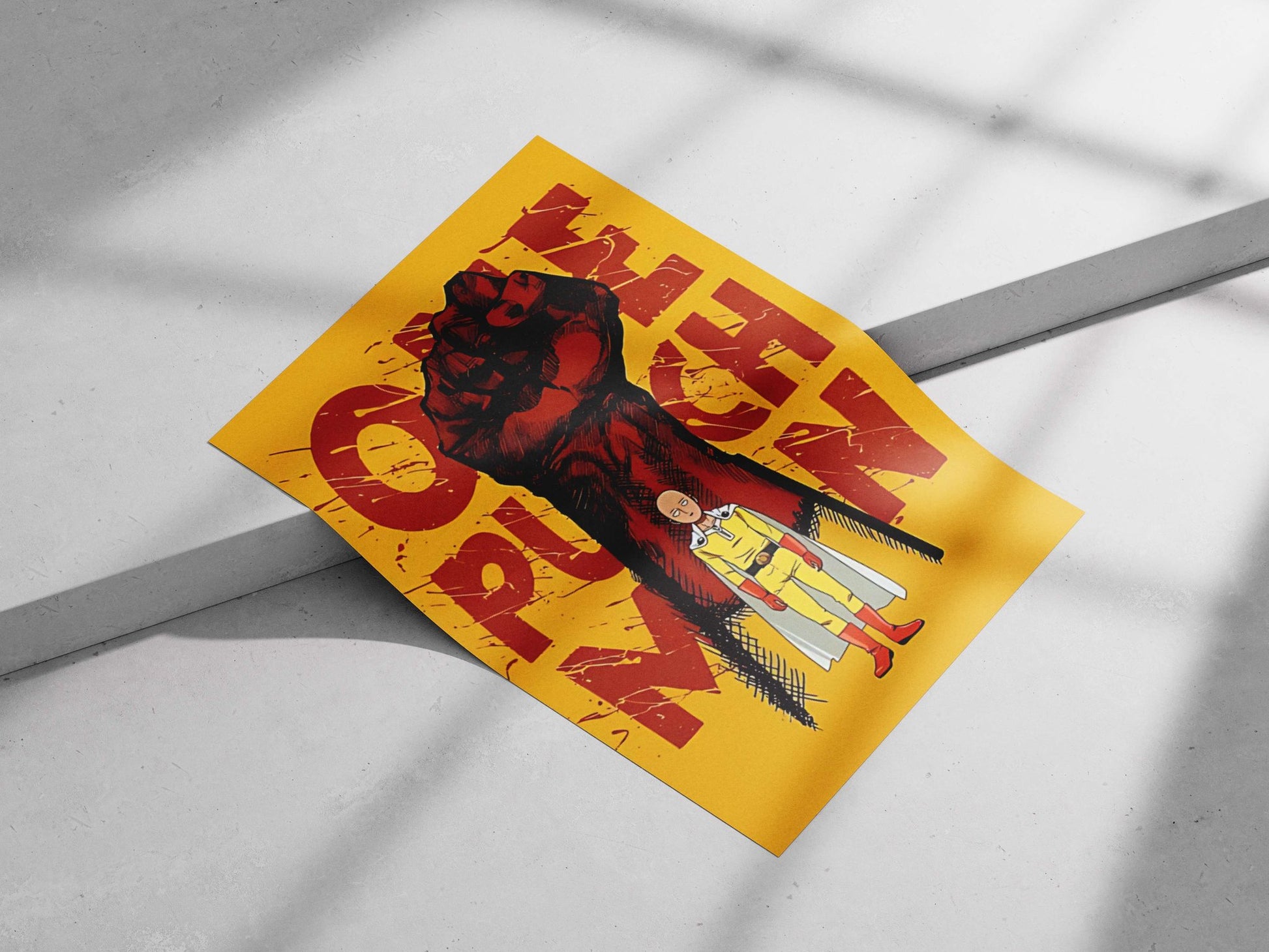 Saitama (One Punch Man) Main Subject: Saitama (One Punch Man) Matte poster print — Anime wall art India | PosterBoizz