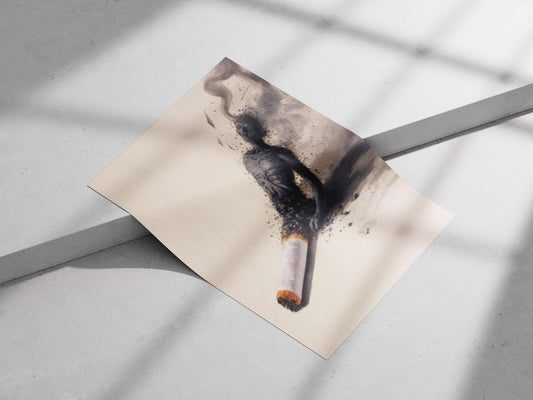 cigarette Main Subject: cigarette Matte poster print — Art wall art India | PosterBoizz