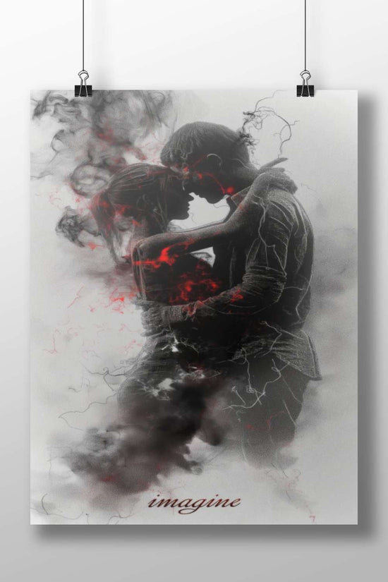 A couple embracing Main Subject: A couple embracing Matte BoizzBoard rigid print — Art wall art India | PosterBoizz
