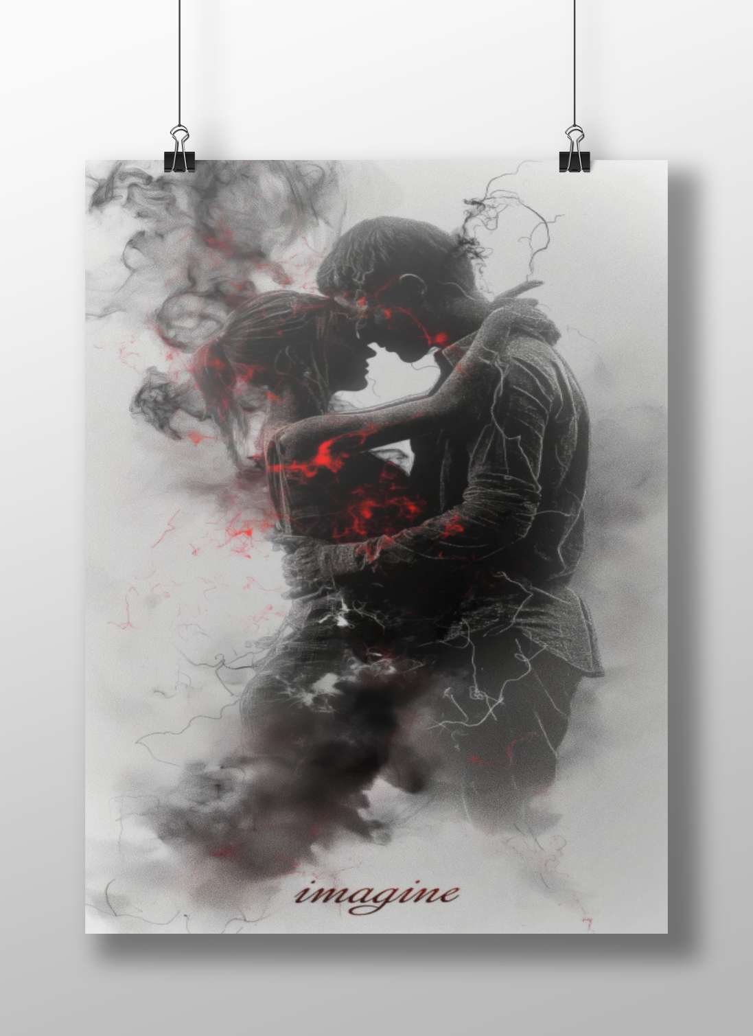 A couple embracing Main Subject: A couple embracing Matte BoizzBoard rigid print — Art wall art India | PosterBoizz