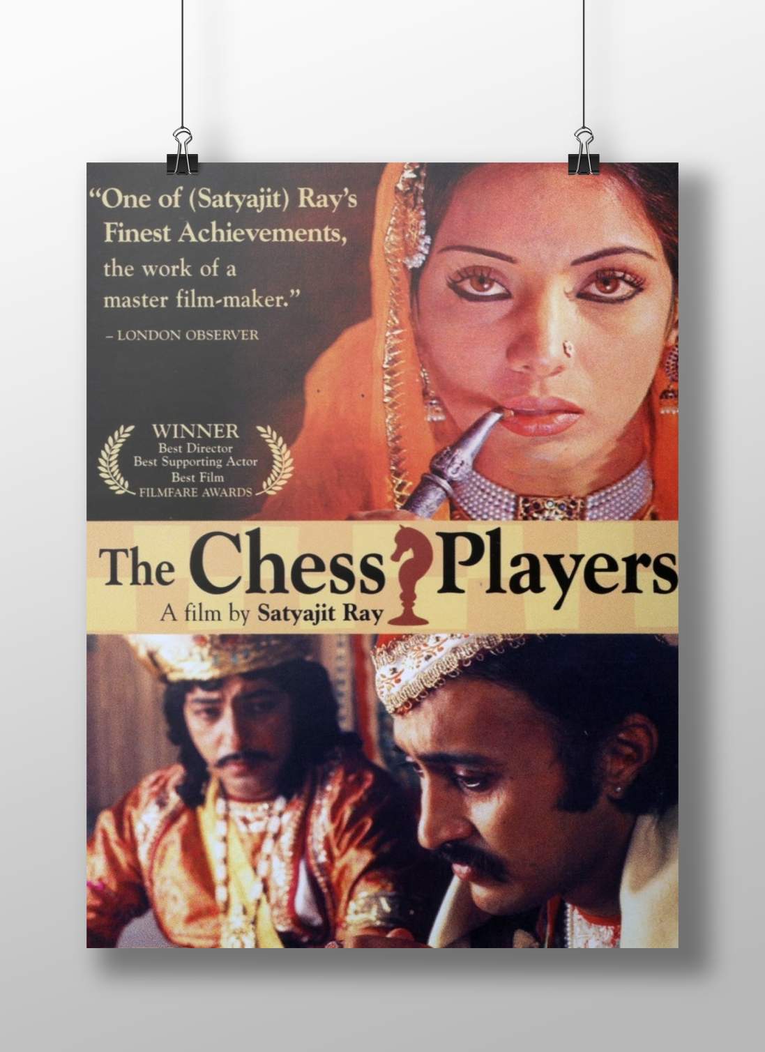 The Chess Players (1977) The Chess Players 1977 Satyajit Ray Vintage Royal Court Poster –