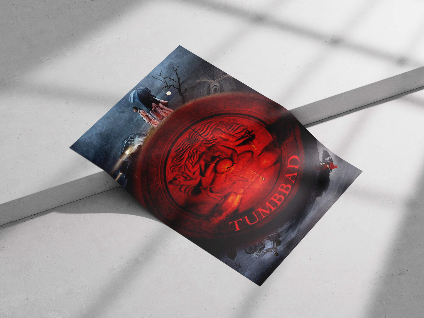 Sanya Malhotra, Abhishek Banerjee Tumbbad 2019 Mythical Emblem Red Art Poster – Vintage Film Wall