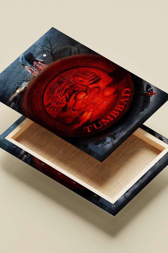 Sanya Malhotra, Abhishek Banerjee Tumbbad 2019 Mythical Emblem Red Art Poster – Vintage Film Wall