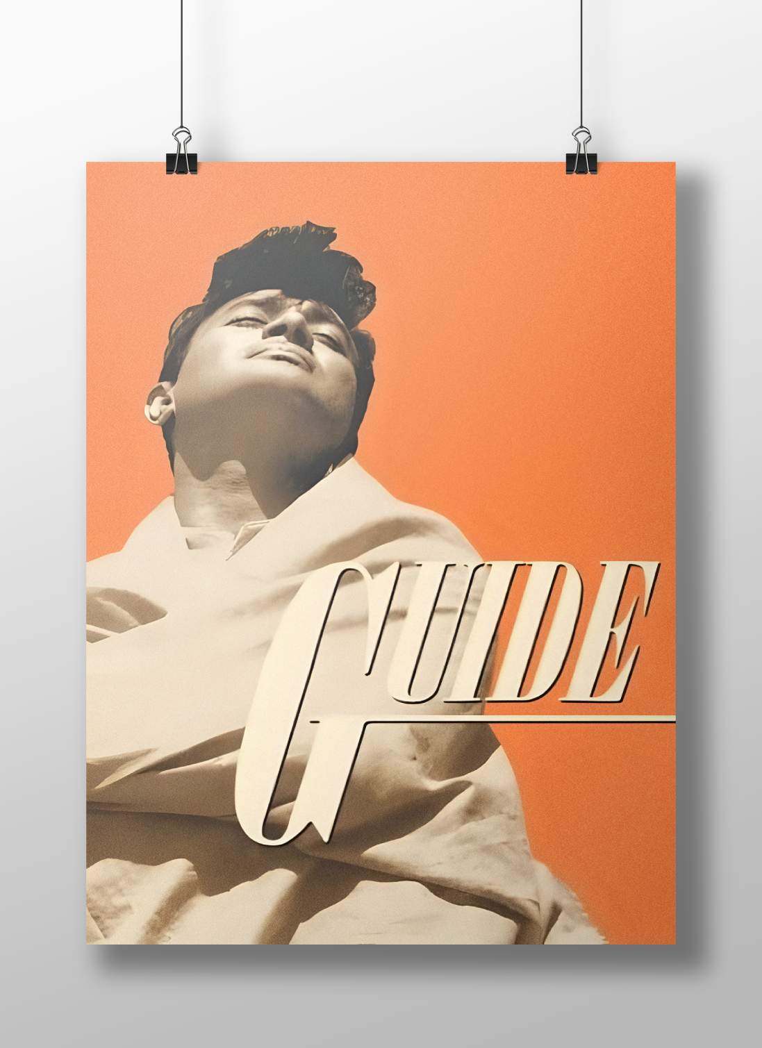 Dev Anand Monochrome Guide Classic Bollywood Vintage Wall Art