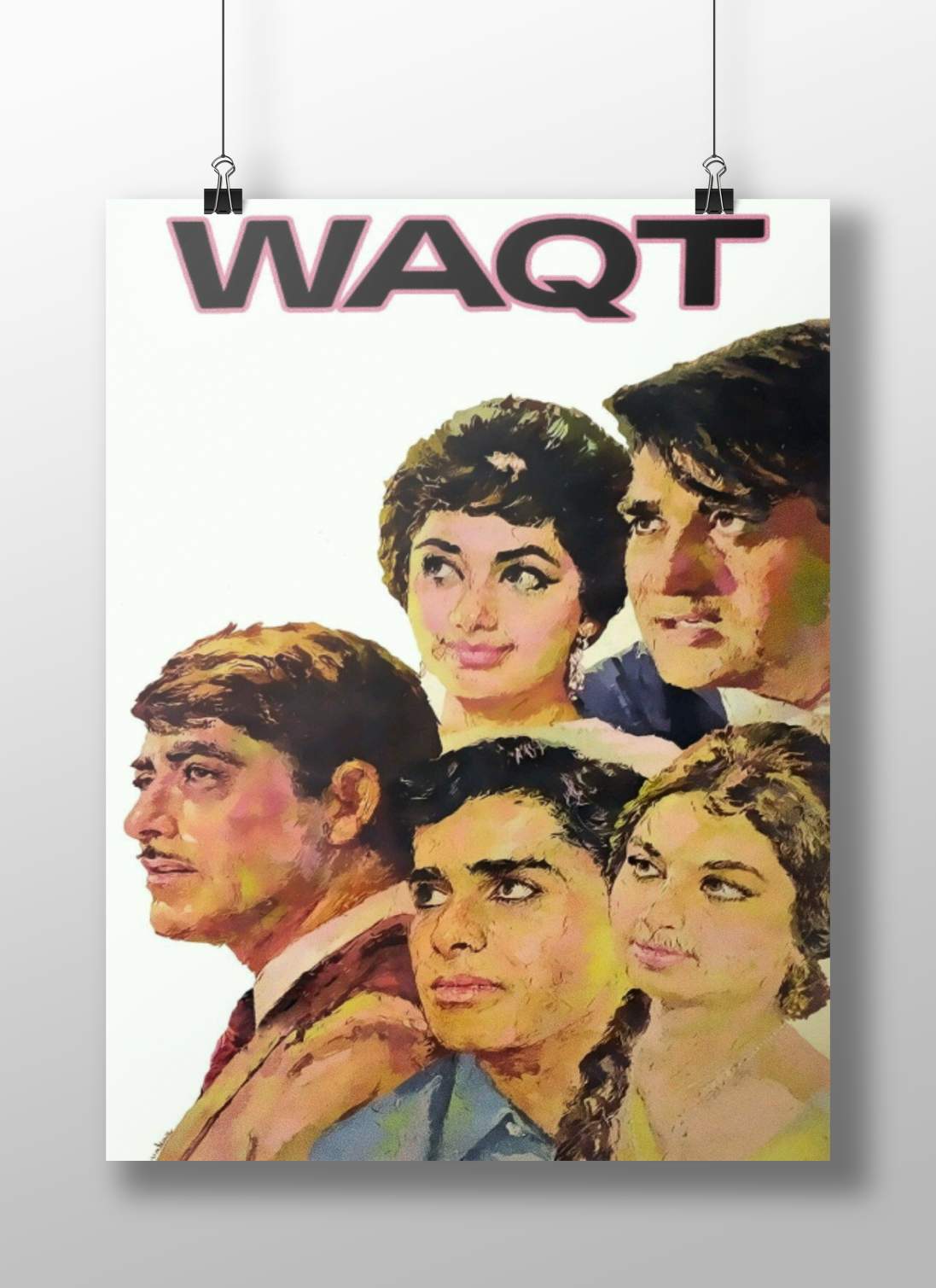 Dev Anand, Waheeda Rehman, Saira Banu, Rajendra Kumar Waqt Classic Romantic Bollywood Love Story Poster