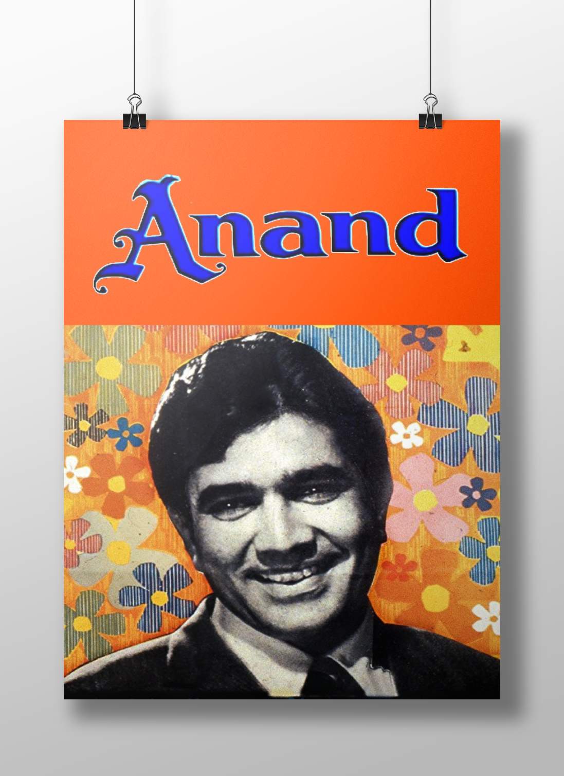 Dilip Kumar Optimistic Retro Floral Anand 1957 Vintage Wall Art