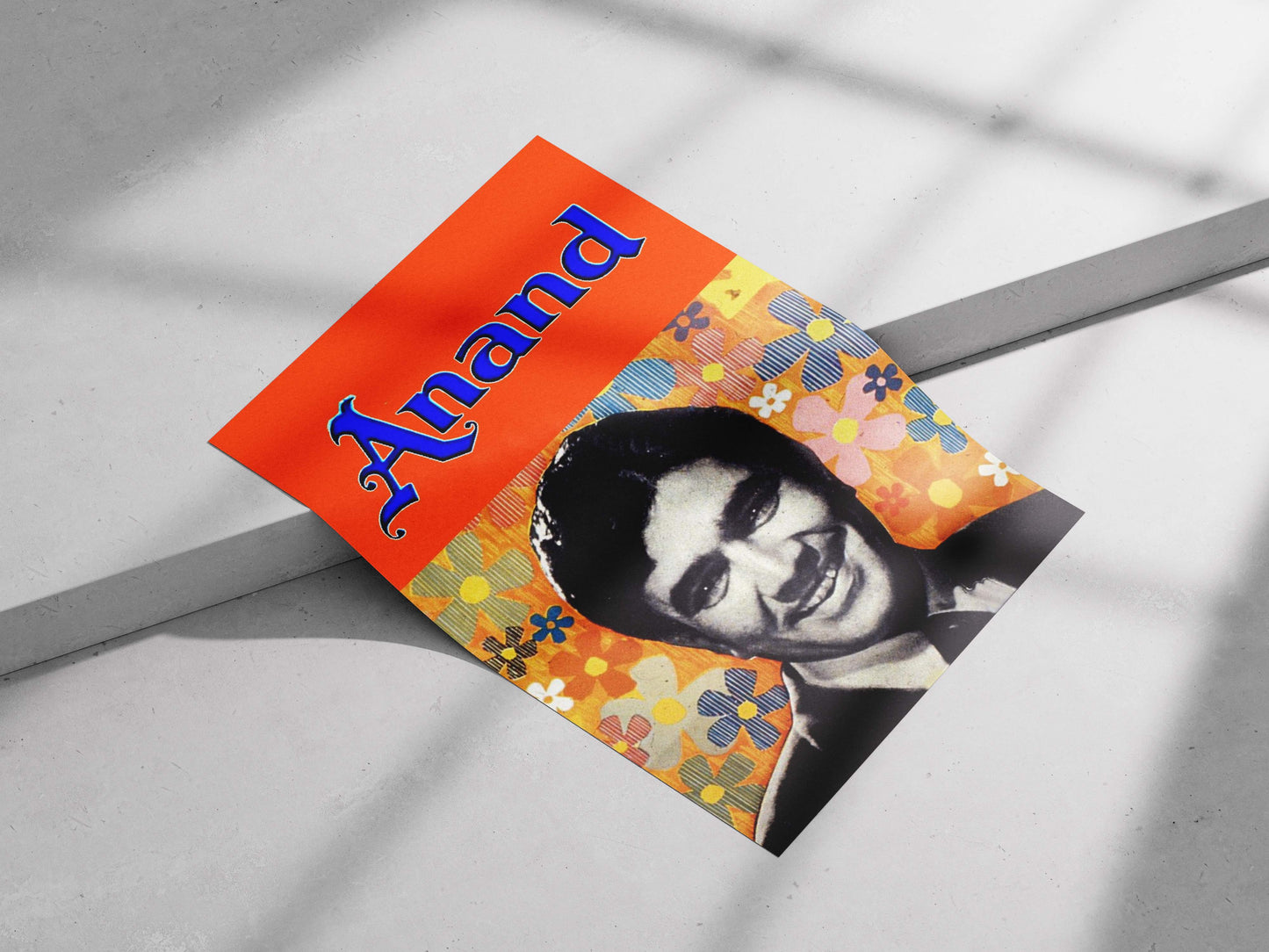 Dilip Kumar Optimistic Retro Floral Anand 1957 Vintage Wall Art