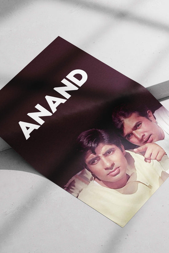 Rajesh Khanna, Amitabh Bachchan Anand 1974 Vintage Maroon Cinematic Wall Art – Rajesh Khanna &