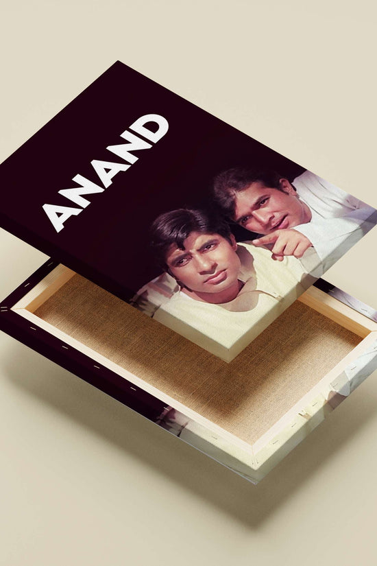 Rajesh Khanna, Amitabh Bachchan Anand 1974 Vintage Maroon Cinematic Wall Art – Rajesh Khanna &