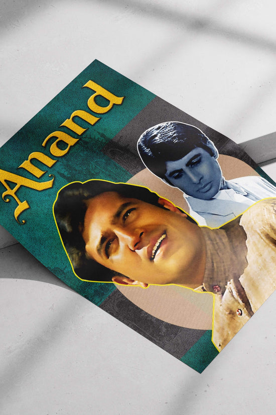 Anand Geometric Joyful Bollywood Love Story – Rajesh Khanna Vintage Masterpiece Poster